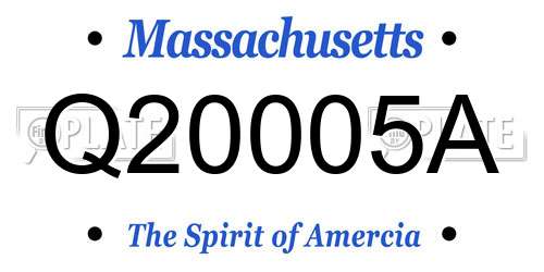 Q20005A Massachusetts License Plate