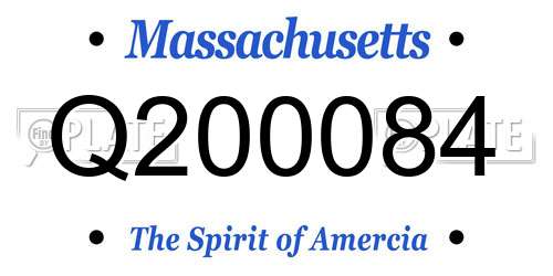 Q200084 Massachusetts License Plate