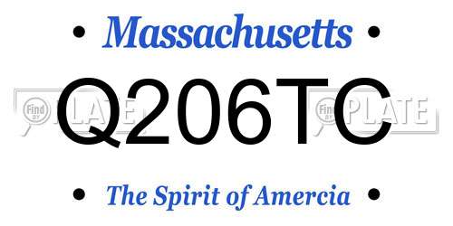 Q206TC Massachusetts License Plate