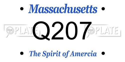 Q207 Massachusetts License Plate