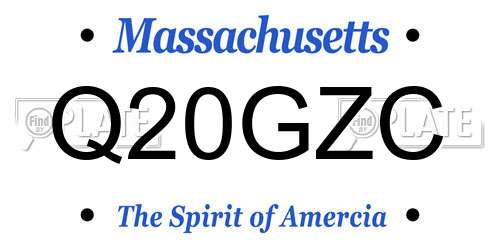 Q20GZC Massachusetts License Plate