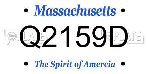 Q2159D Massachusetts License Plate