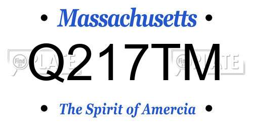 Q217TM Massachusetts License Plate