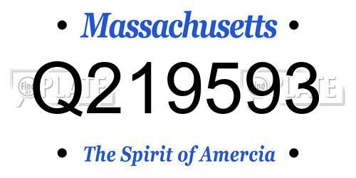Q219593 Massachusetts License Plate