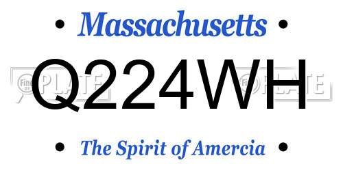 Q224WH Massachusetts License Plate