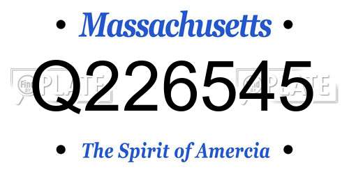 Q226545 Massachusetts License Plate