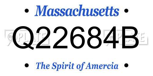 Q22684B Massachusetts License Plate
