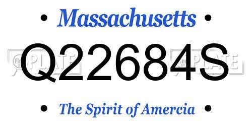 Q22684S Massachusetts License Plate