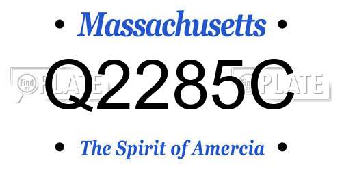 Q2285C Massachusetts License Plate