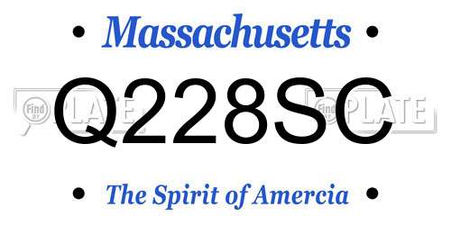 Q228SC Massachusetts License Plate