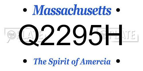 Q2295H Massachusetts License Plate