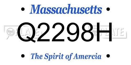 Q2298H Massachusetts License Plate