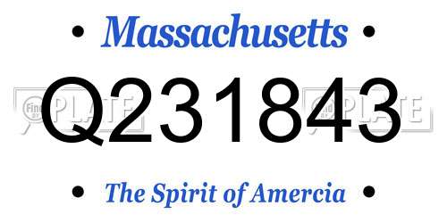 Q231843 Massachusetts License Plate
