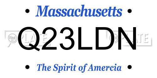 Q23LDN Massachusetts License Plate