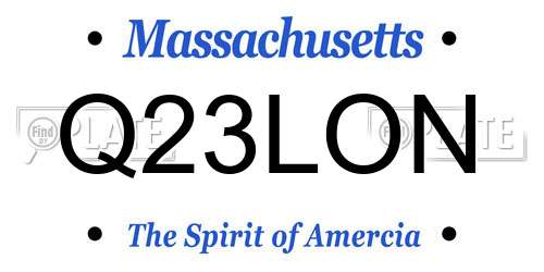 Q23LON Massachusetts License Plate