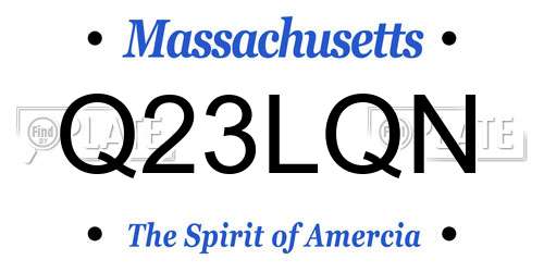 Q23LQN Massachusetts License Plate