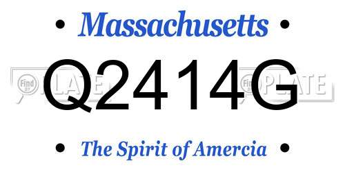 Q2414G Massachusetts License Plate