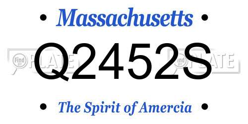 Q2452S Massachusetts License Plate