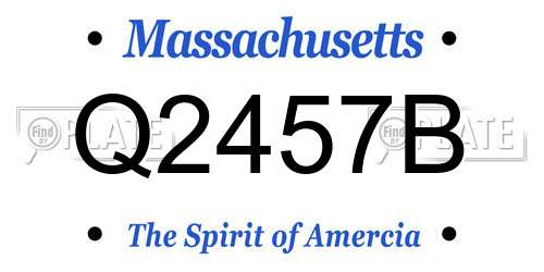 Q2457B Massachusetts License Plate