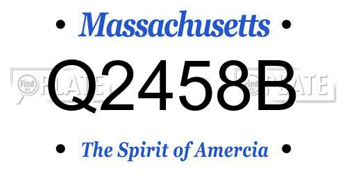 Q2458B Massachusetts License Plate