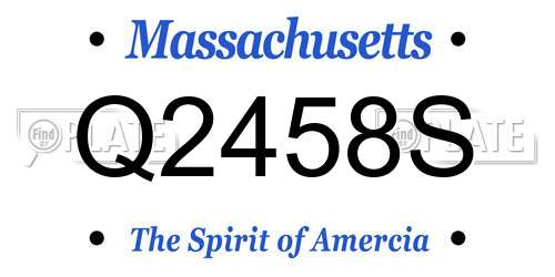 Q2458S Massachusetts License Plate
