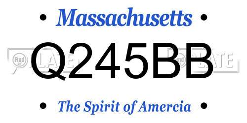 Q245BB Massachusetts License Plate