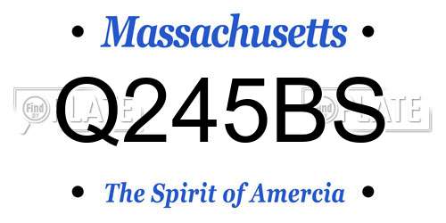 Q245BS Massachusetts License Plate
