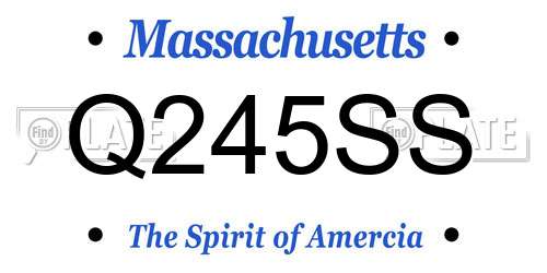 Q245SS Massachusetts License Plate