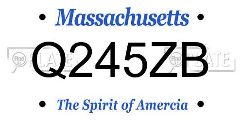 Q245ZB Massachusetts License Plate