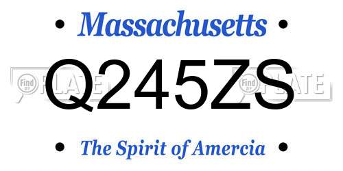 Q245ZS Massachusetts License Plate