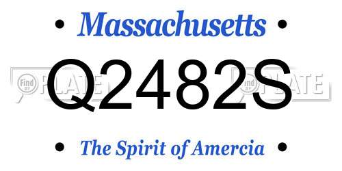 Q2482S Massachusetts License Plate