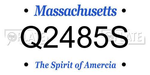 Q2485S Massachusetts License Plate