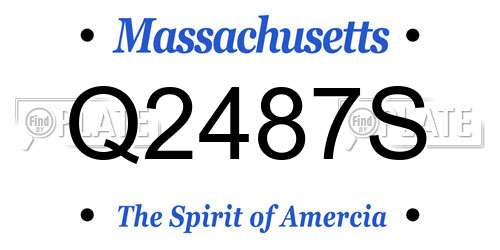 Q2487S Massachusetts License Plate