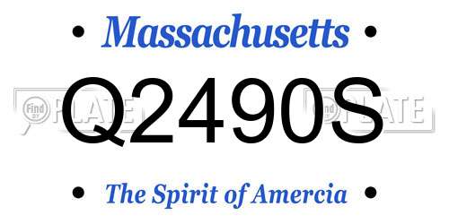 Q2490S Massachusetts License Plate
