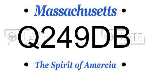 Q249DB Massachusetts License Plate