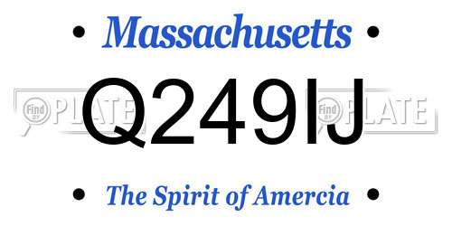 Q249IJ Massachusetts License Plate