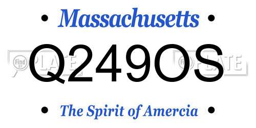 Q249OS Massachusetts License Plate