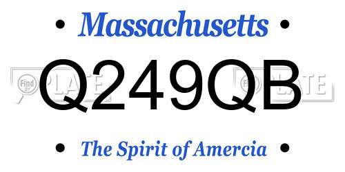 Q249QB Massachusetts License Plate