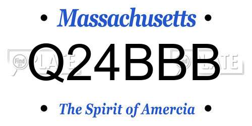 Q24BBB Massachusetts License Plate