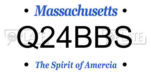 Q24BBS Massachusetts License Plate
