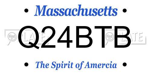 Q24BTB Massachusetts License Plate