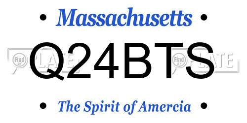 Q24BTS Massachusetts License Plate