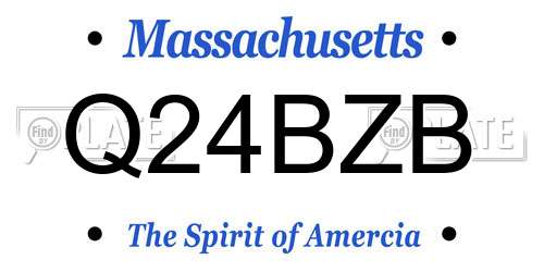 Q24BZB Massachusetts License Plate
