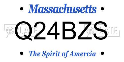 Q24BZS Massachusetts License Plate