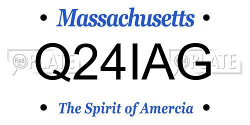 Q24IAG Massachusetts License Plate