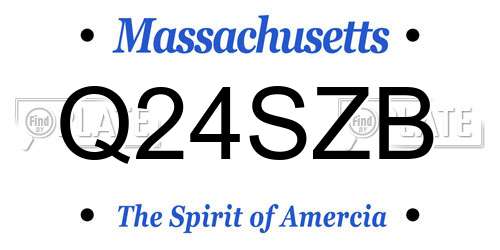 Q24SZB Massachusetts License Plate