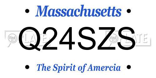 Q24SZS Massachusetts License Plate
