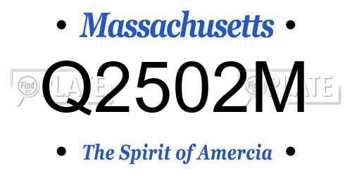 Q2502M Massachusetts License Plate