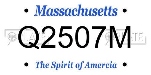 Q2507M Massachusetts License Plate
