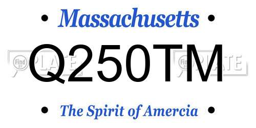 Q250TM Massachusetts License Plate